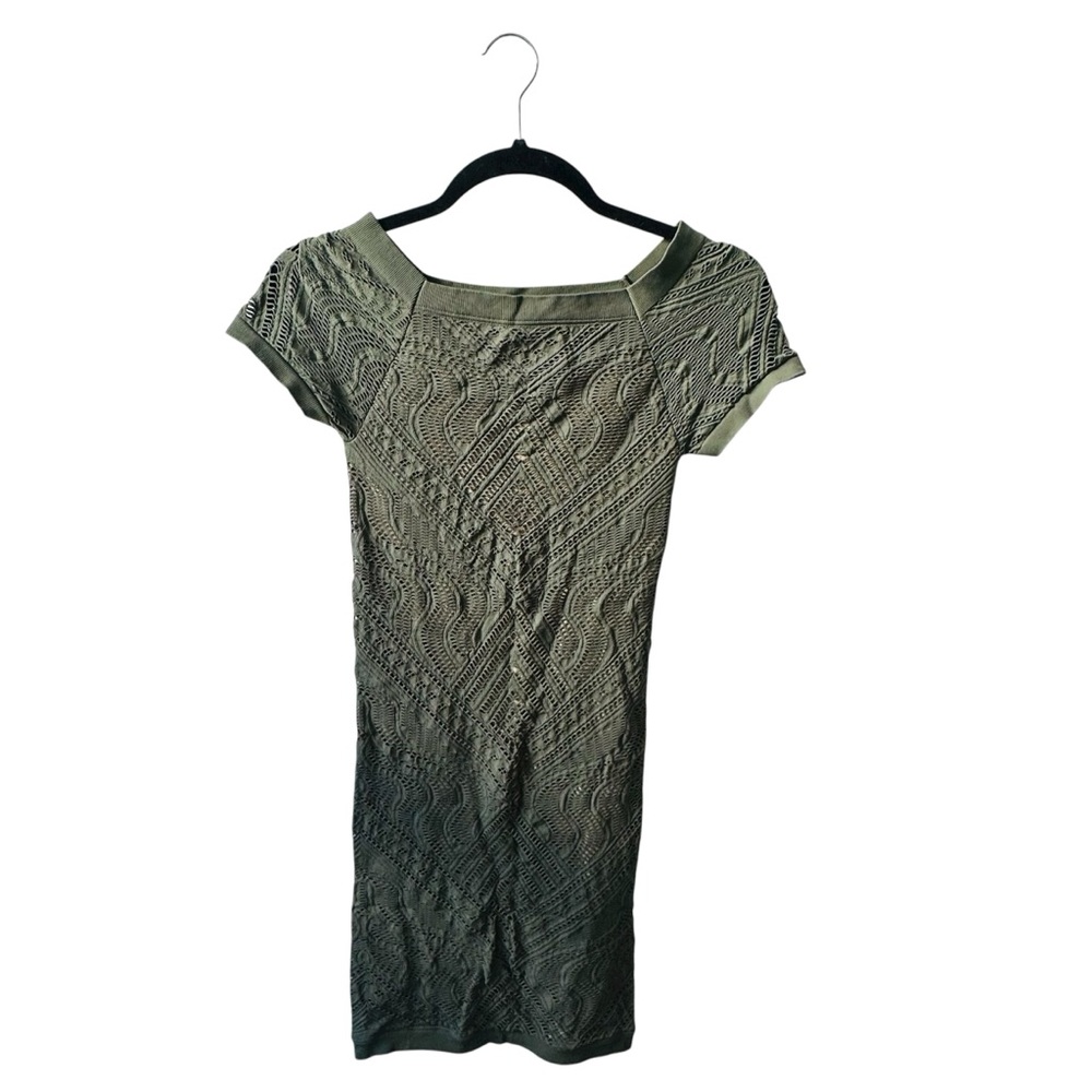 Bebe Evelyn Short Sleeve Dress Olive Green Women’s Size Small Excellent EUC